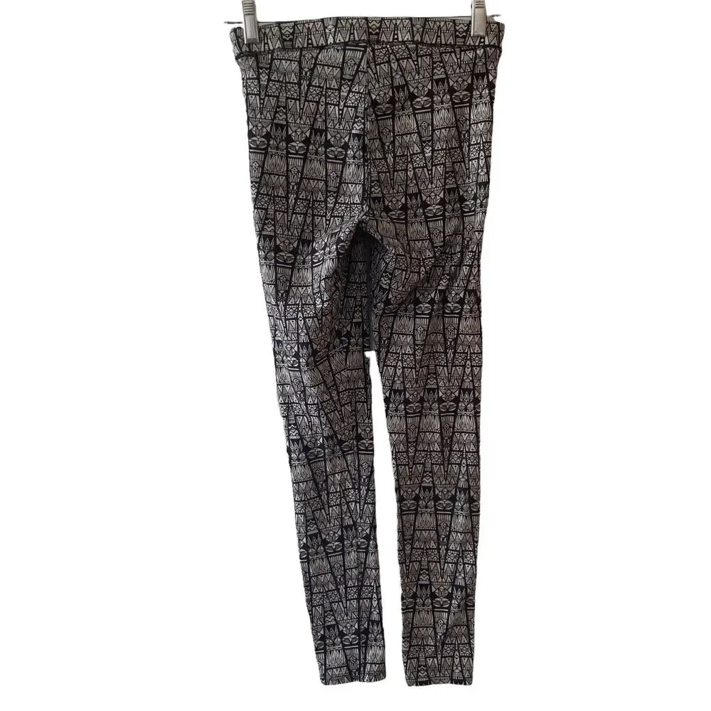 Pink by Victoria's Secret Womens Black and White Abstract Pattern Leggings Small - Picture 2 of 9